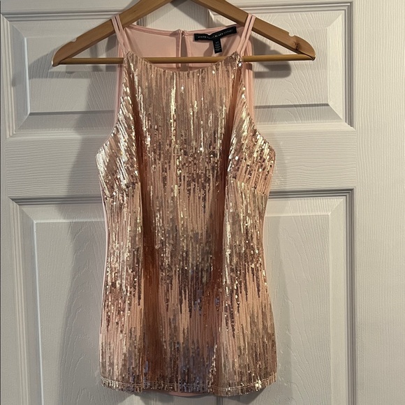 White House Black Market Tops - White House Black Market Pink Sequin Halter Top NWT size XS